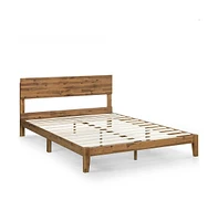 Slickblue Modern Wood Platform Bed Frame with Headboard for Sleek and Stylish Bedroom Design