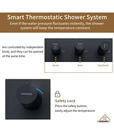 Casainc 20 Inch Luxury 3 Sprays Showerhead Thermostatic Shower System with 3 Sprays Handheld