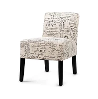 Slickblue Elegant Modern Accent Chair with French Script Upholstery