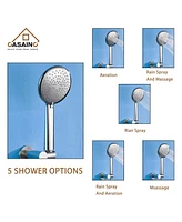 Casainc 3-Function Rainfall Complete Shower System with 5-Setting Handheld and Bath Spout