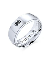 Bling Jewelry Mens Stainless Steel Celtic Irish Shamrock Band Ring Matte Silver Tone