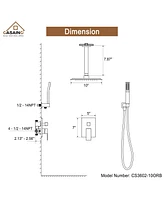 Casainc 2-Function Pressure Balanced Complete Shower System with Rough-In Valve