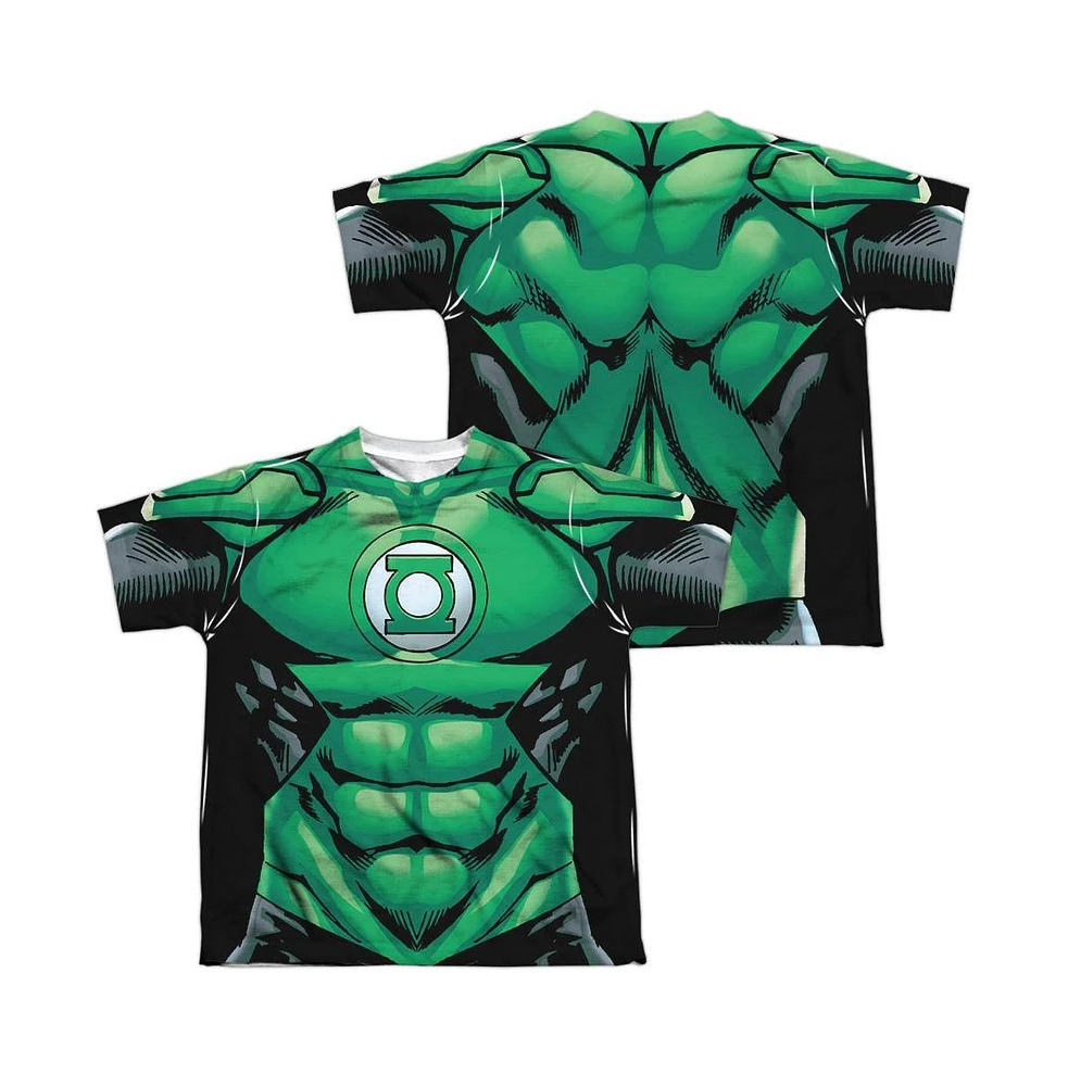 Green Lantern Boys Uniform (Front/Back Print) Short Sleeve Poly Crew Tee / T-Shirt