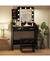 gaomon Vanity Desk with Mirror and Lights