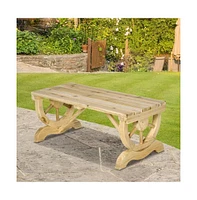 Slickblue Outdoor Farmhouse Patio Backyard 2-Person Garden Bench for Stylish and Comfortable Seating