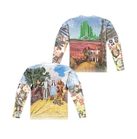 Wizard Of Oz Men's On The Road (Front/Back Print) Long Sleeve Adult Poly Crew Tee / T-Shirt