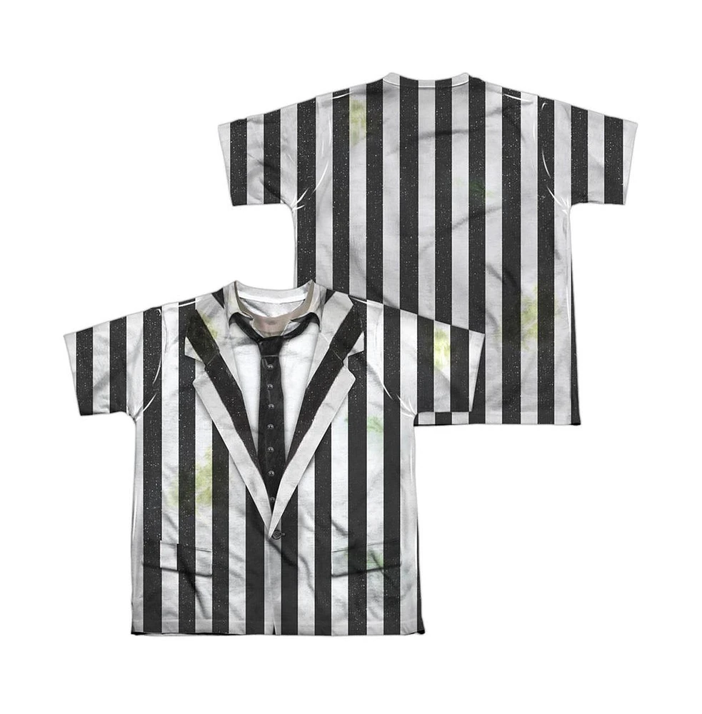 Beetlejuice Boys Suit (Front/Back Print) Short Sleeve Poly Crew Tee / T-Shirt