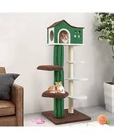 Gymax 7-Tier Modern Cat Tree Tower 61'' Cat Climbing Stand with Sisal Scratching Posts