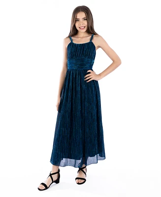 Speechless Big Girls Sleeveless Shimmer Plisse Maxi Dress