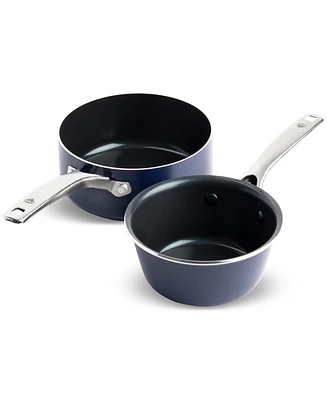 Blue Diamond Ceramic Nonstick 1-qt. and 2-qt. Saucepan Set