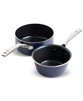 Blue Diamond Ceramic Nonstick 1-qt. and 2-qt. Saucepan Set