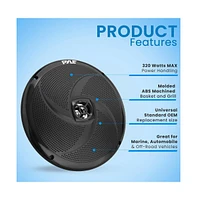 Pyle Dual 8" Waterproof Marine Speakers - 2-Way Full Range Stereo Sound, 160W (Black)