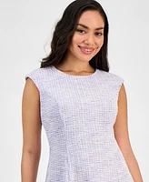 Connected Petite Tweed Sleeveless Fit & Flare Dress