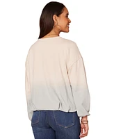 Democracy Petite Crewneck Bubble Knit Top