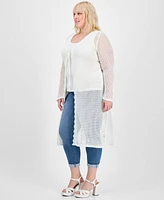 Madden Girl Trendy Plus Mesh Tie-Front Duster