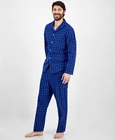 Club Room Men's Windowpane Plaid Pajama Set, Exclusively at Macy's