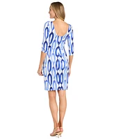 R & M Richards Women's Printed U-Back Sheath Dress