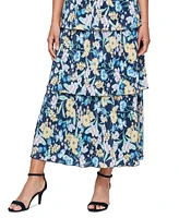 Sl Fashions Women's Floral-Print Tiered Maxi Dress