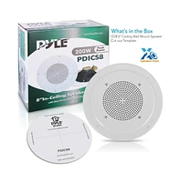 Pyle 8" In-Wall / Ceiling Commercial Pa Speaker with 100V Transformer Tap, 200W Max Power Output