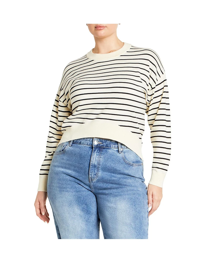 City Chic Plus Stripe Lilia Sweater