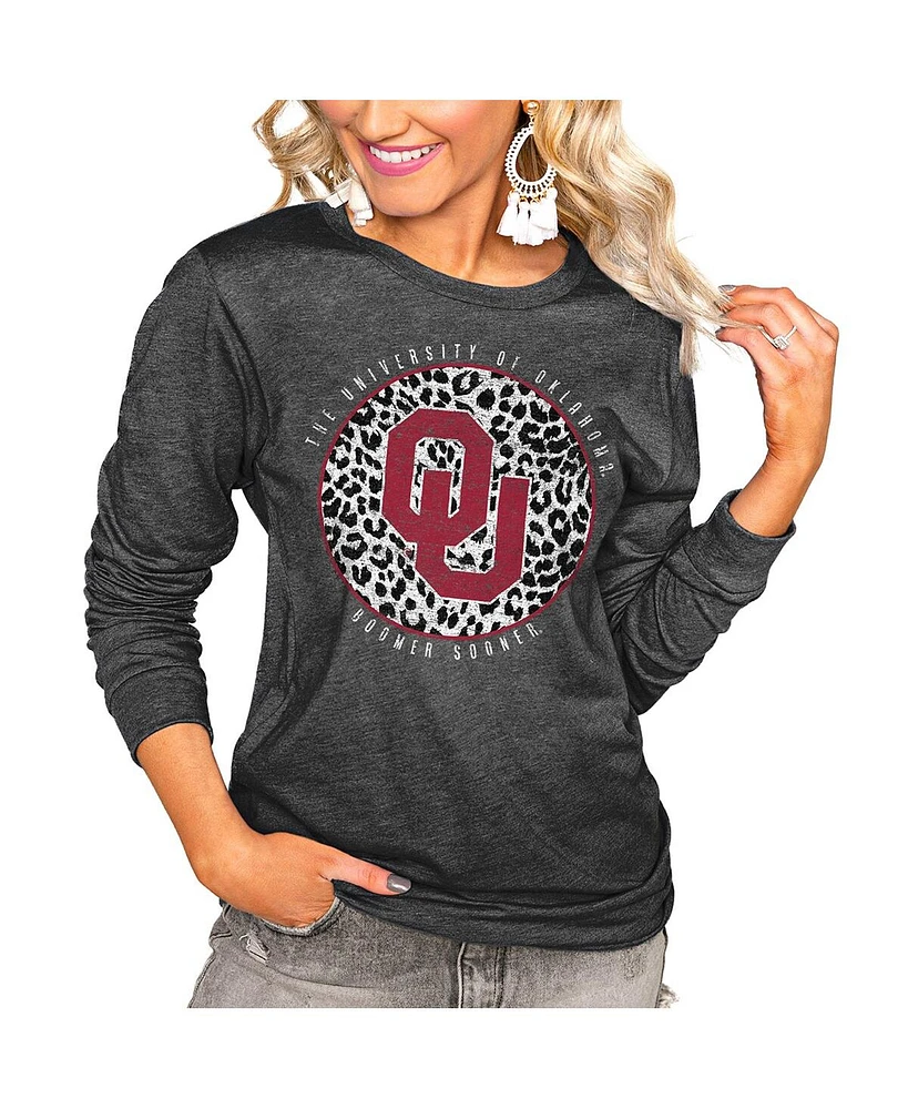 Gameday Couture Women's Charcoal Oklahoma Sooners Call the Shots Oversized Long Sleeve T-Shirt