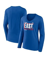 Women's Fanatics Royal Buffalo Bills Afc East Division Champions Conquer Long Sleeve V-Neck T-shirt