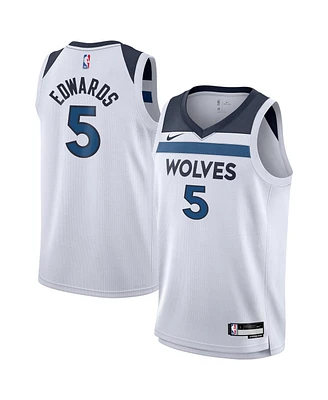 Nike Big Boys and Girls Anthony Edwards White Minnesota Timberwolves Swingman Jersey - Association Edition