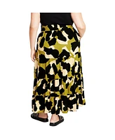 City Chic Plus Piper Print Skirt