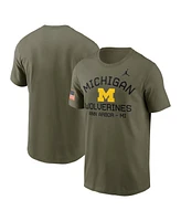 Jordan Men's Olive Michigan Wolverines 2024 Military Appreciation Performance T-Shirt