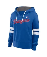 Fanatics Women's Blue/White New York Rangers Seize Fleece Pullover Hoodie