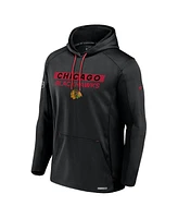 Fanatics Men's Black Chicago Blackhawks Authentic Pro Rink Fleece Pullover Hoodie