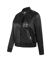 Pro Standard Women's Black Los Angeles Dodgers Rhinestone Satin Full-Snap Jacket