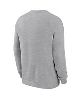 Nike Men's Heather Gray Georgia Bulldogs Legacy Classic Tackle Twill Embroidered Arch Over Logo Pullover Sweatshirt