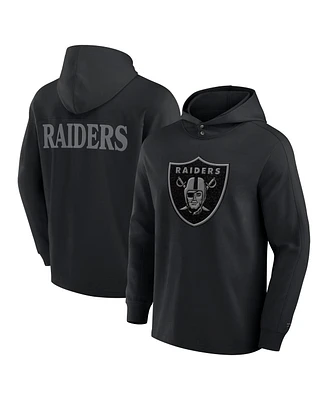 Fanatics Men's Black Las Vegas Raiders Elements Blaze Tri-Blend Long Sleeve Hoodie T-Shirt