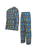 Concepts Sport Men's Navy Notre Dame Fighting Irish Swivel Long Sleeve T-Shirt Pants Sleep Set