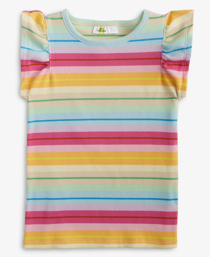 Epic Threads Toddler Girls Rib Flutter Stripe Tank Top, Exclusively at Macy's