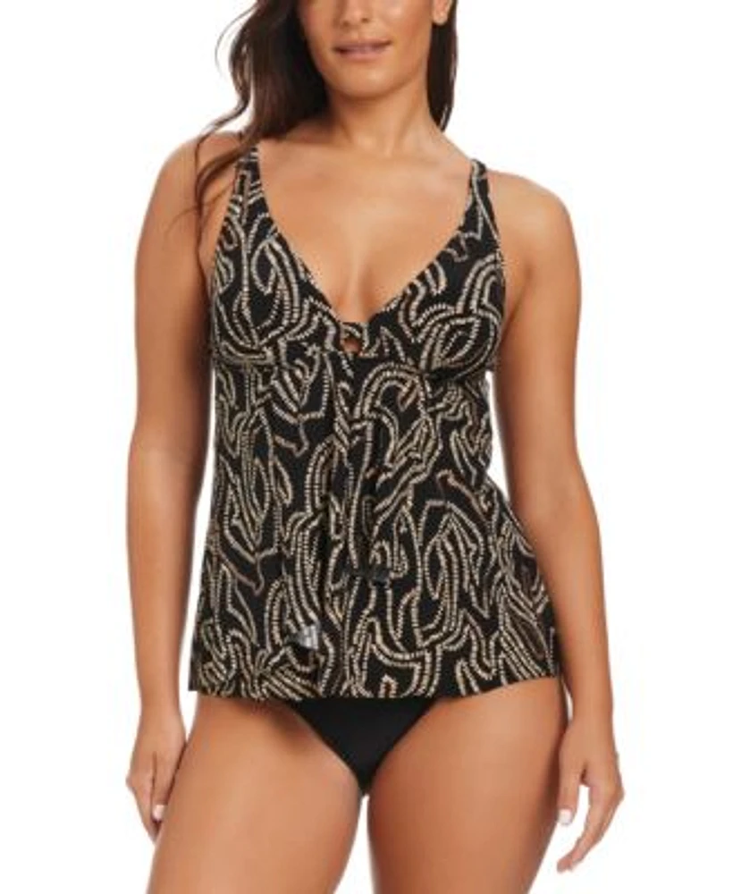 Beyond Control Foil Me Once Tankini Top Matching Bottom