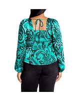 City Chic Plus Sienna Print Top