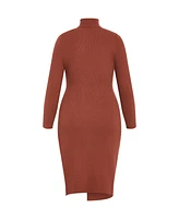 City Chic Plus Longline Split Sweater