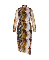 City Chic Plus Mesh Miranda Print Dress