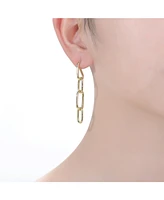 Rachel Glauber 14K Gold Plated Chain Drop Earrings