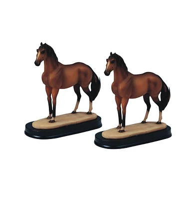 Fc Design "2-pc Set" 4"H Standing Brown Horse Figurine Statue Ornament Home Room Office Decor and Perfect Ideas for Housewarming, Holidays and Birthda