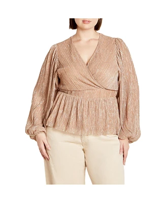 City Chic Plus Lilian Sparkle Top