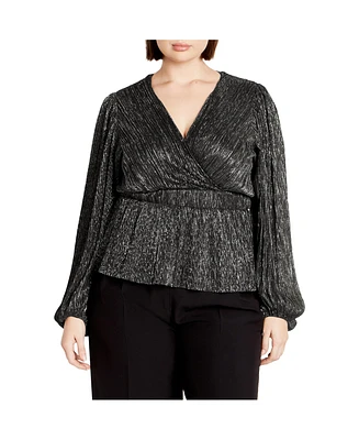 City Chic Plus Lilian Sparkle Top