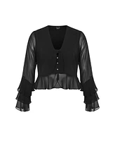 City Chic Plus Trixie Ruffle Top