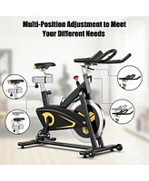 Gymax Belt Drive Stationary Bike Indoor Magnetic Exercise Bike Cardio Fitness