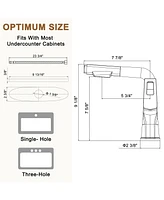 Casainc Single-Handle Pull-Out Bathroom Faucet Single Hole Faucet with Deck Plate