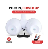 Pyle 8'' Dual Marine Wakeboard Speaker System with Led Lights, Water Resistant, White
