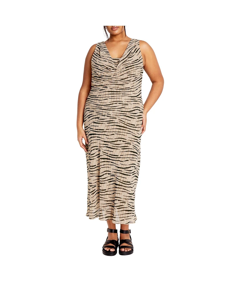 City Chic Plus Elia Print Maxi Dress