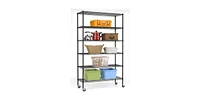 Slickblue Heavy Duty 6-Shelf Adjustable Metal Shelving Rack with Casters